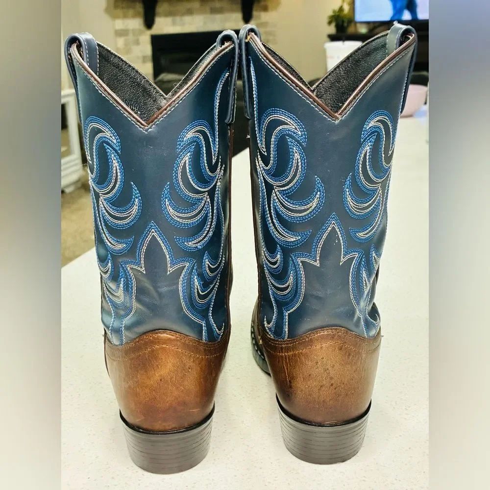 Cody James Brown & Blue Western Cowboy Boots Men’s Size 6D Leather Like New